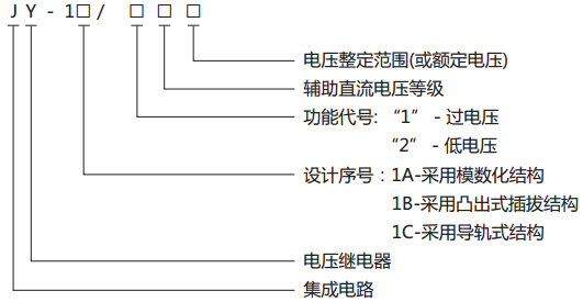 JY-1C/2電壓繼電器型號、名稱