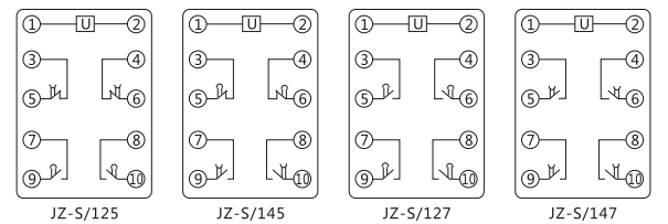 JZ-S/246靜態可調延時中間繼電器內部接線圖及外引接線圖